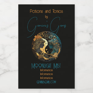 Create Your Own Celestial Gemini Zodiac Wine Label