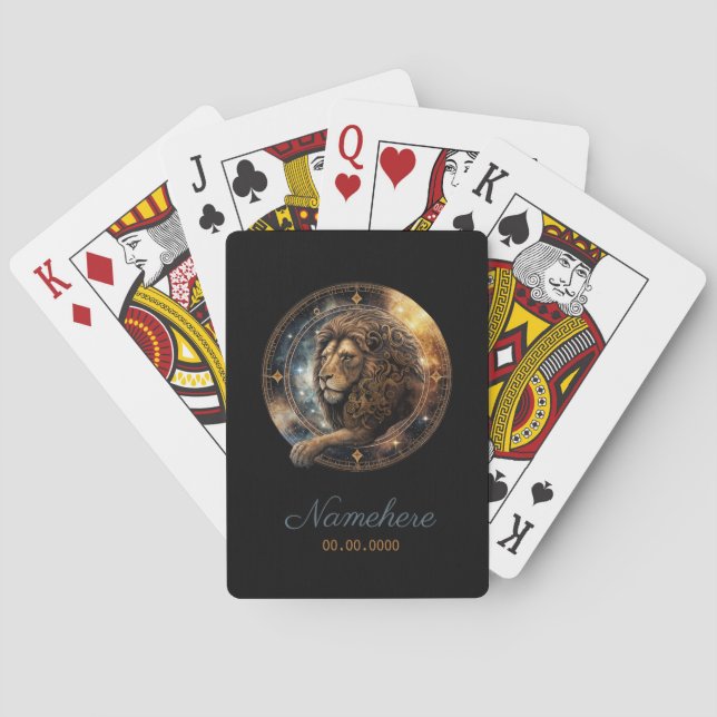 Create Your Own Celestial Leo Zodiac Playing Cards (Back)