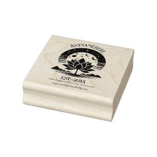 Create Your Own Celestial Lotus Flower Landscape Rubber Stamp