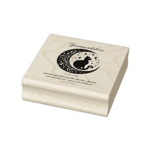 Create Your Own Celestial Lunar Magic Black Cat Rubber Stamp