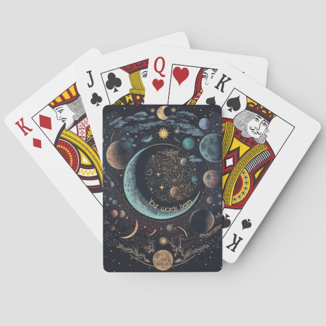 Create Your Own Celestial Lunar Playing Cards (Back)