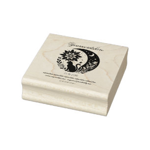 Create Your Own Celestial Mandala Flower Black Cat Rubber Stamp