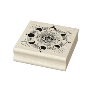 Create Your Own Celestial Moon Phases Evil Eye Rubber Stamp