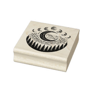 Create Your Own Celestial Moon Phases Landscape Rubber Stamp
