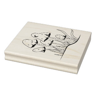 Create Your Own Celestial Moon Stars Mushrooms Rubber Stamp