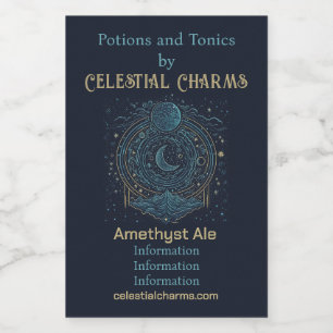 Create Your Own Celestial Moons & Mountains Wine Label