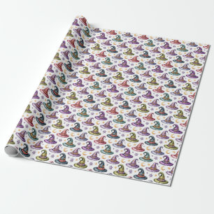 Create Your Own Celestial Ostara Witch Hats Wrapping Paper