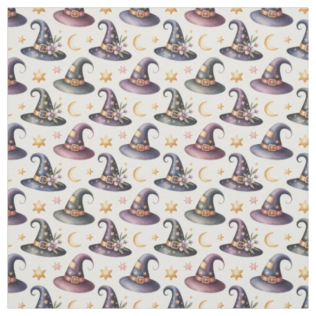 Create Your Own Celestial Patched Witch Hat Floral Fabric (Swatch)