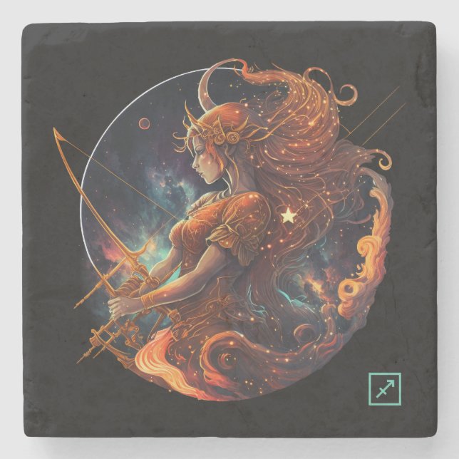 Create Your Own Celestial Sagittarius Stone Coaster (Front)