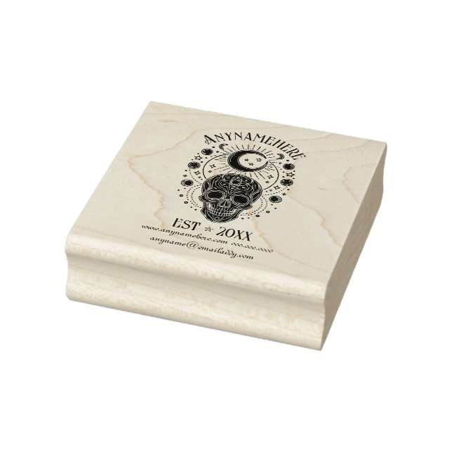 Create Your Own Celestial Skull Moon Phases Rubber Stamp (Stamp)