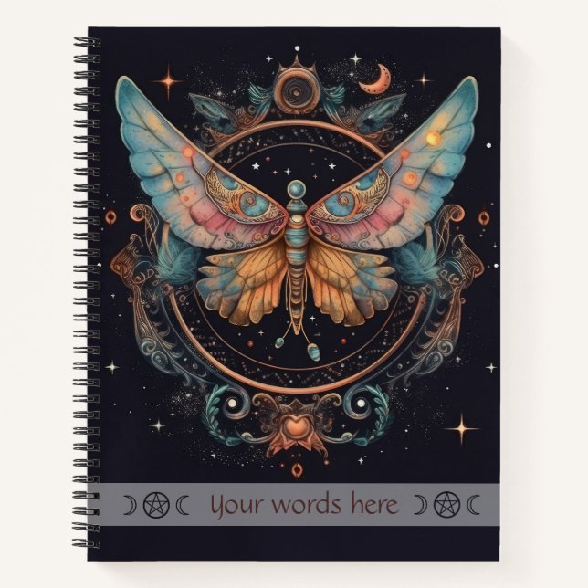 Create Your Own Celestial Steampunk Butterfly Notebook (Front)