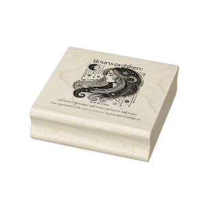 Create Your Own Celestial Witch Goddess Wavy Hair Rubber Stamp