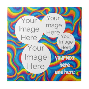 create your own Ceramic Tile with photos rainbows