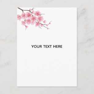 Create Your Own Charry Blossom Flower Holiday Postcard