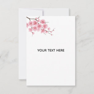 Create Your Own Charry Blossom Flower Thank You Card