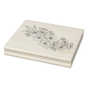Create Your Own Cherry Blossom Flower Branch Rubber Stamp