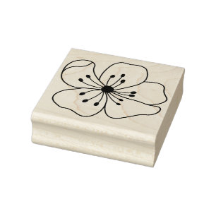 Create Your Own Cherry Blossom Flower Floral Rubber Stamp