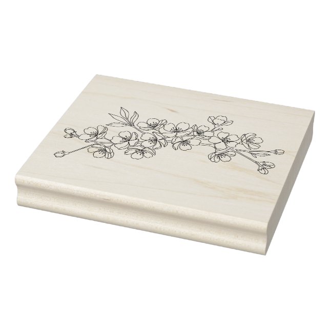 Create Your Own Cherry Blossom Flower Sprig Rubber Stamp (Stamp)