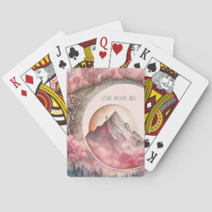 Create Your Own Cherry Blossom Moon Landscape Playing Cards