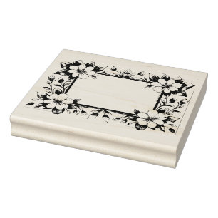Create Your Own Cherry Blossoms Flower Frame Rubber Stamp
