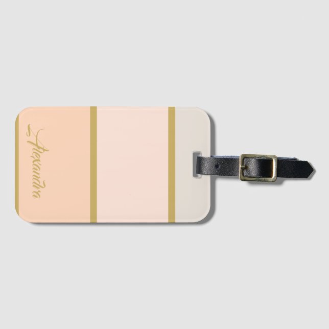 Create your own Chic Personalised Monogram Luggage Tag (Front Horizontal)