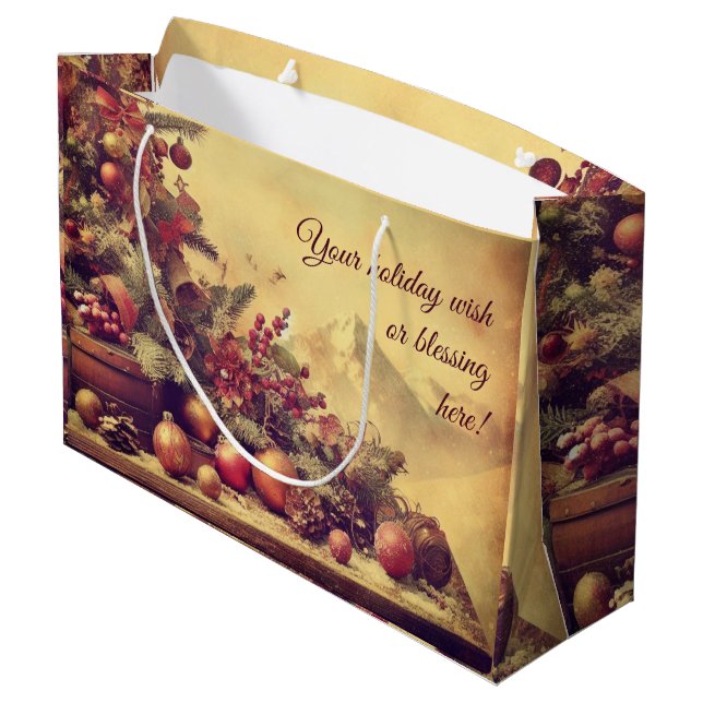 Create Your Own Christmas Centerpiece Gift Bag (Back Angled)