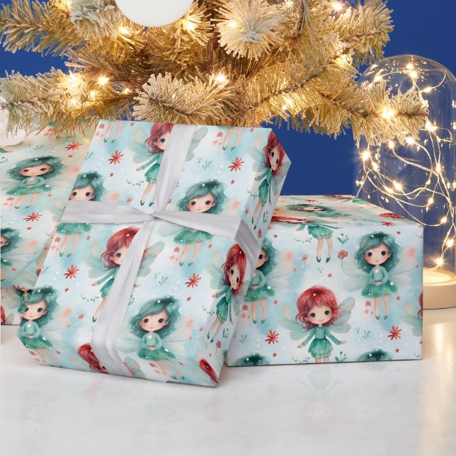 Create Your Own Christmas Fairies Wrapping Paper (Holidays)