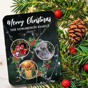 Create your own christmas family photo collage magnet