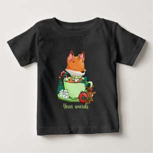 Create Your Own Christmas Fox Hot Cocoa Baby T-Shirt