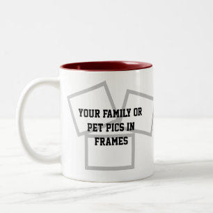 Create Your Own Christmas Gifts Family Photo Two-Tone Coffee Mug
