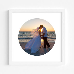 Create Your Own Circle Shape Wedding 12"x12" Photo Print