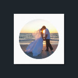 Create Your Own Circle Shape Wedding Photo Canvas Print<br><div class="desc">A circle shape template for your destination wedding or island honeymoon photo. Customise the background colour if you'd like a colourful background for your 24"x24" wrapped canvas wall art. You can also create your own personalised text to add a personal touch. This template will create a circle photo against a...</div>