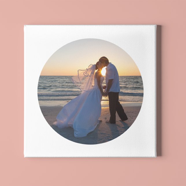 Create Your Own Circle Shape Wedding Photo Canvas Print (Circle Shape Wedding Photo Canvas Print)