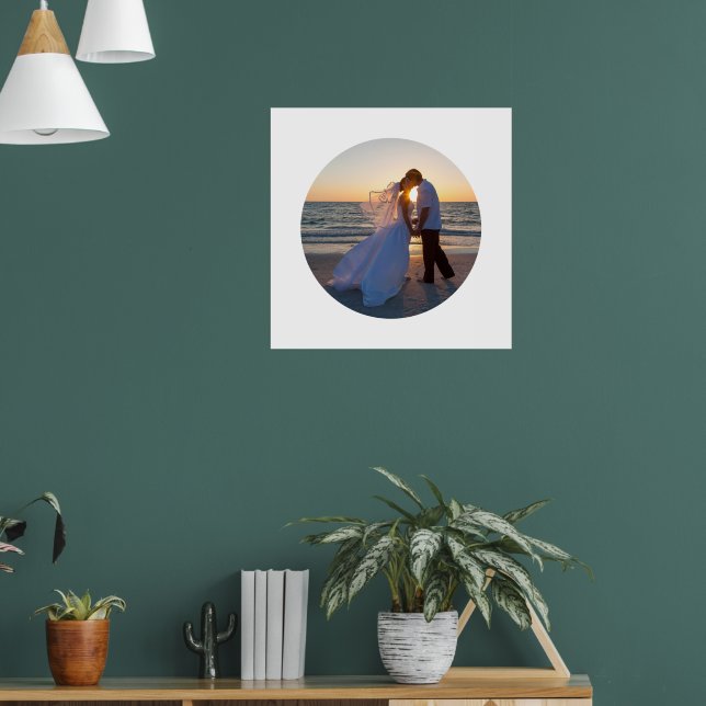 Create Your Own Circle Shape Wedding Photo Poster (Living Room 1)
