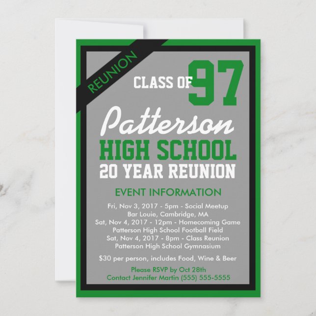 Create Your Own Class Reunion Invitation (Front)
