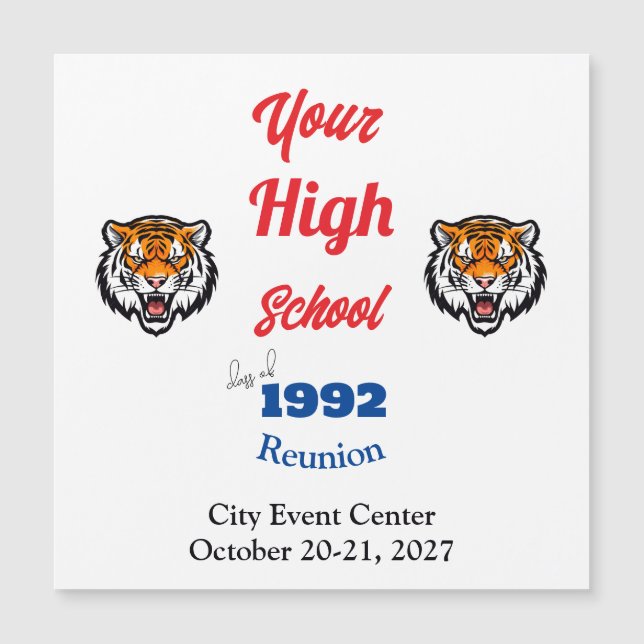 Create Your Own Class Reunion Save the Date Magnet (Front)