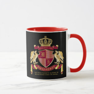 Create Your Own Coat of Arms Red Gold Eagle Emblem Mug