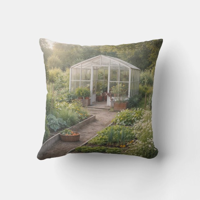 Create your own coffee before gardenening photo cushion (Back)