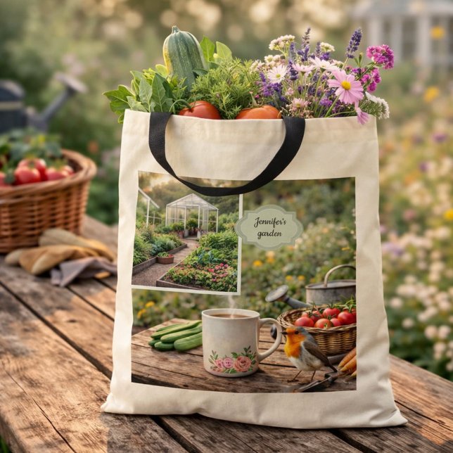 Create your own Coffee before gardening photo Tote Bag (Create your own Coffee before gardening photo Tote Bag. You can add your own photos and name.)