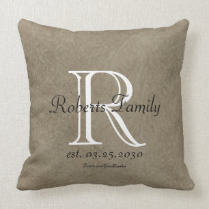 Create Your Own Coffee Faux Leather Monogram Cushion