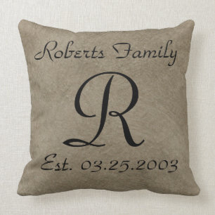 Create Your Own Coffee Faux Leather Monogram Cushion