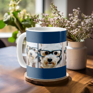 Create Your Own Collage Navy 4 Pictures Coffee Mug