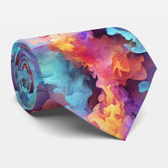 Create Your Own Colorul Alcohol Ink Plumes Tie (Rolled)