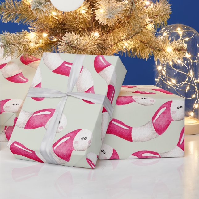 Create Your Own Colour Choice Peppermint Worms Wrapping Paper (Holidays)