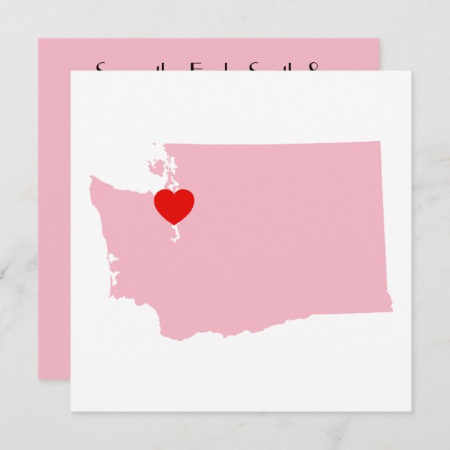 Create Your Own Colour Washington Wedding Invitation (Front/Back)