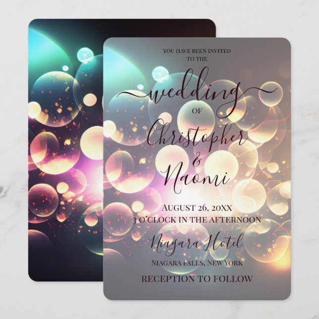 Create Your Own Coloured Bubbles Invitation (Front/Back)