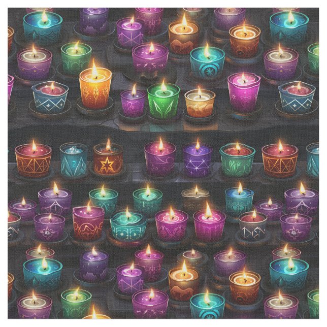 Create Your Own Colourful Altar Candles Black Fabric (Close Up)