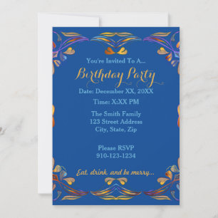 Create Your Own Colourful Birthday Party Invitatio Invitation