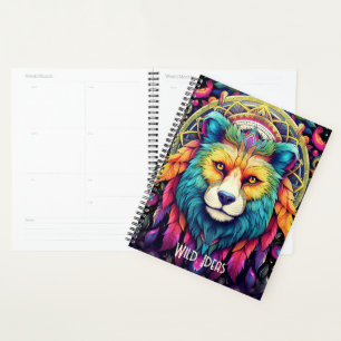 Create Your Own Colourful Boho Wolf Totem Animal Planner