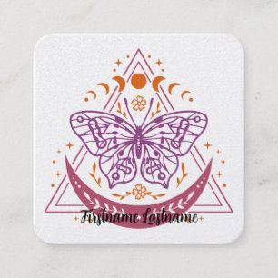 Create Your Own Colourful Celestial Butterfly Square Business Card